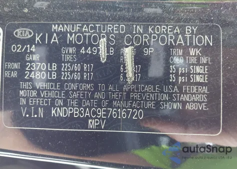 2014 Kia Sportage Lx from USA, damaged, VIN KNDPB3AC9E7616720